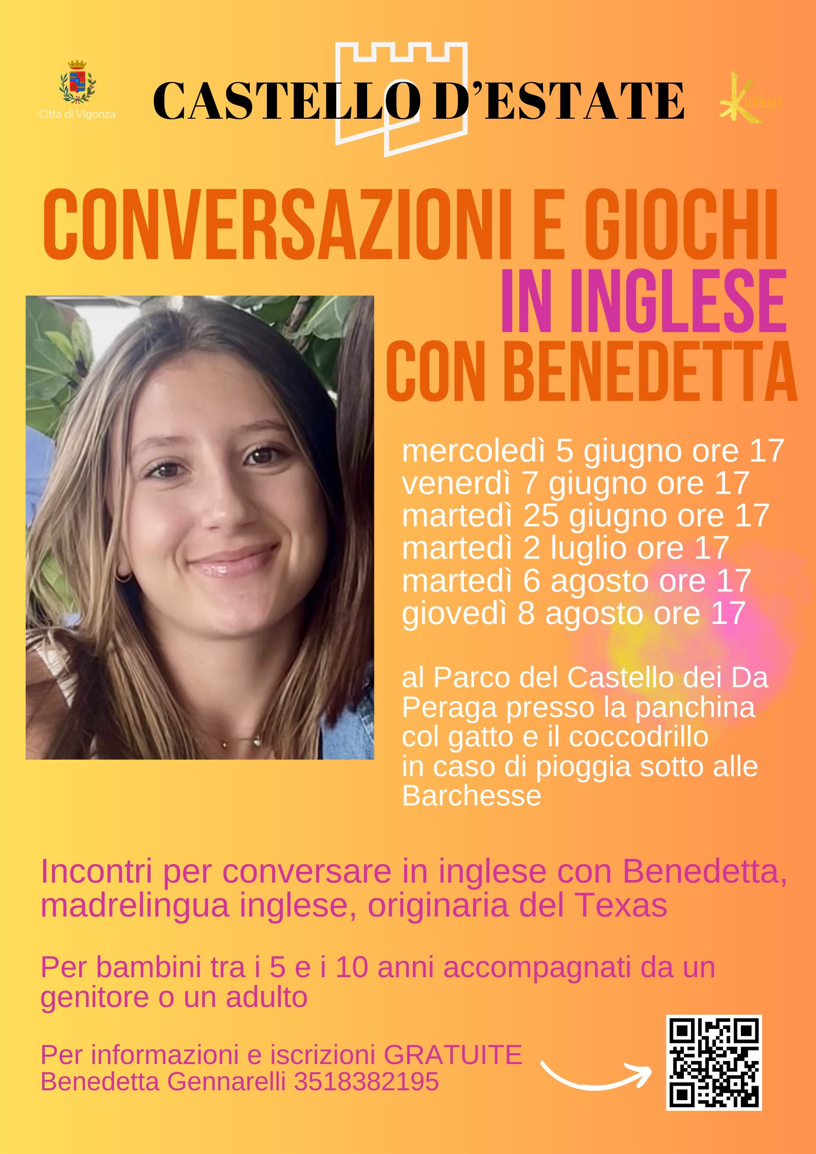 Conversazioni e giochi in inglese con Benedetta |  Castello d'Estate