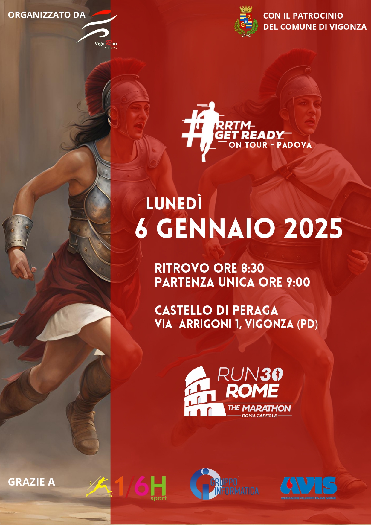 Run the Rome Marathon: Castello dei da Peraga 6 gennaio 2025