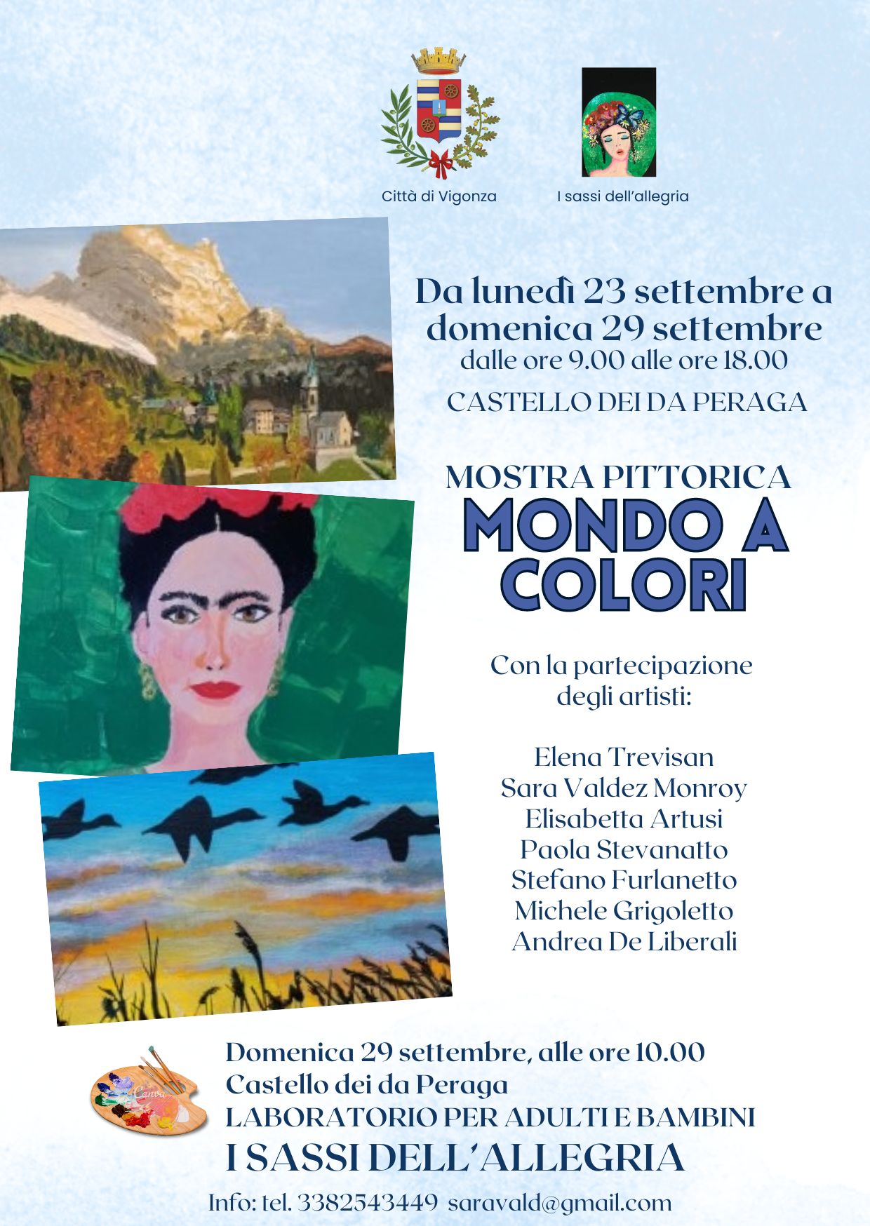 Mostra pittorica Mondo a Colori e laboratorio di pittura al Castello dei da Peraga